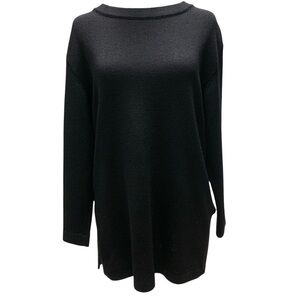 St. John Basics Size P Black Women's Santana Knit Sweater Top Luxury Minimalist